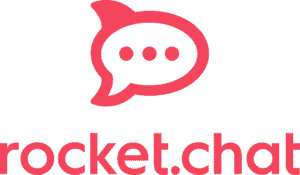 Rocket.chat logo with speech bubble icon and company name.