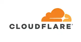 Cloudflare logo with cloud and sun icon for internet security.